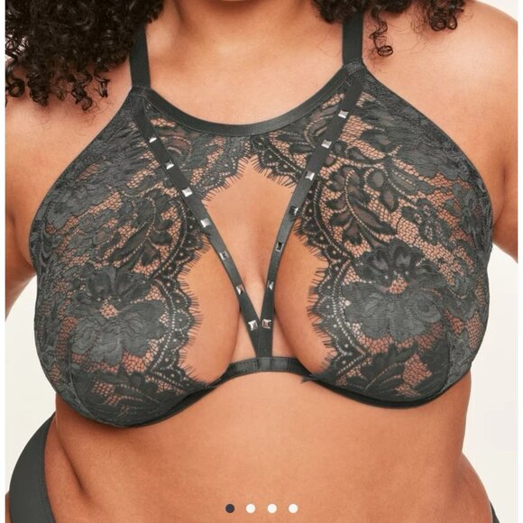 NWT 38H/ 1X Adore Me Emmeline Unlined Plus Bra Panty Set Plus Size Sexy Lingerie - Picture 4 of 13